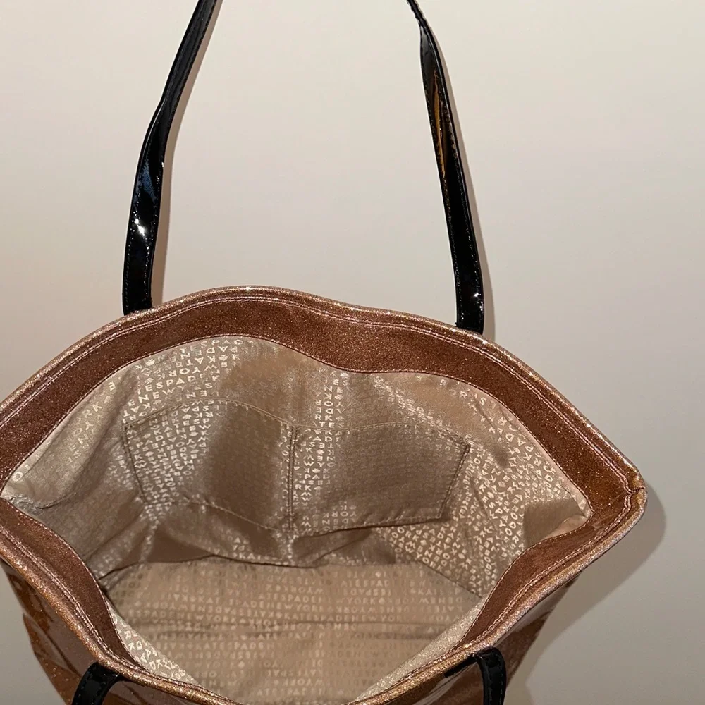 Kate Spade Rose Gold Sparkle Bon Shopper Tote